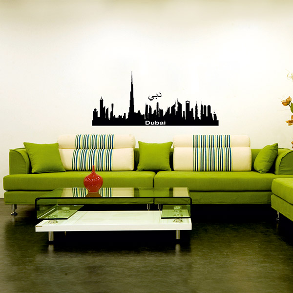 Shop Dubai Skyline Wall Decal Medium 50 x 70 cm Dubai, Sharjah, Abu